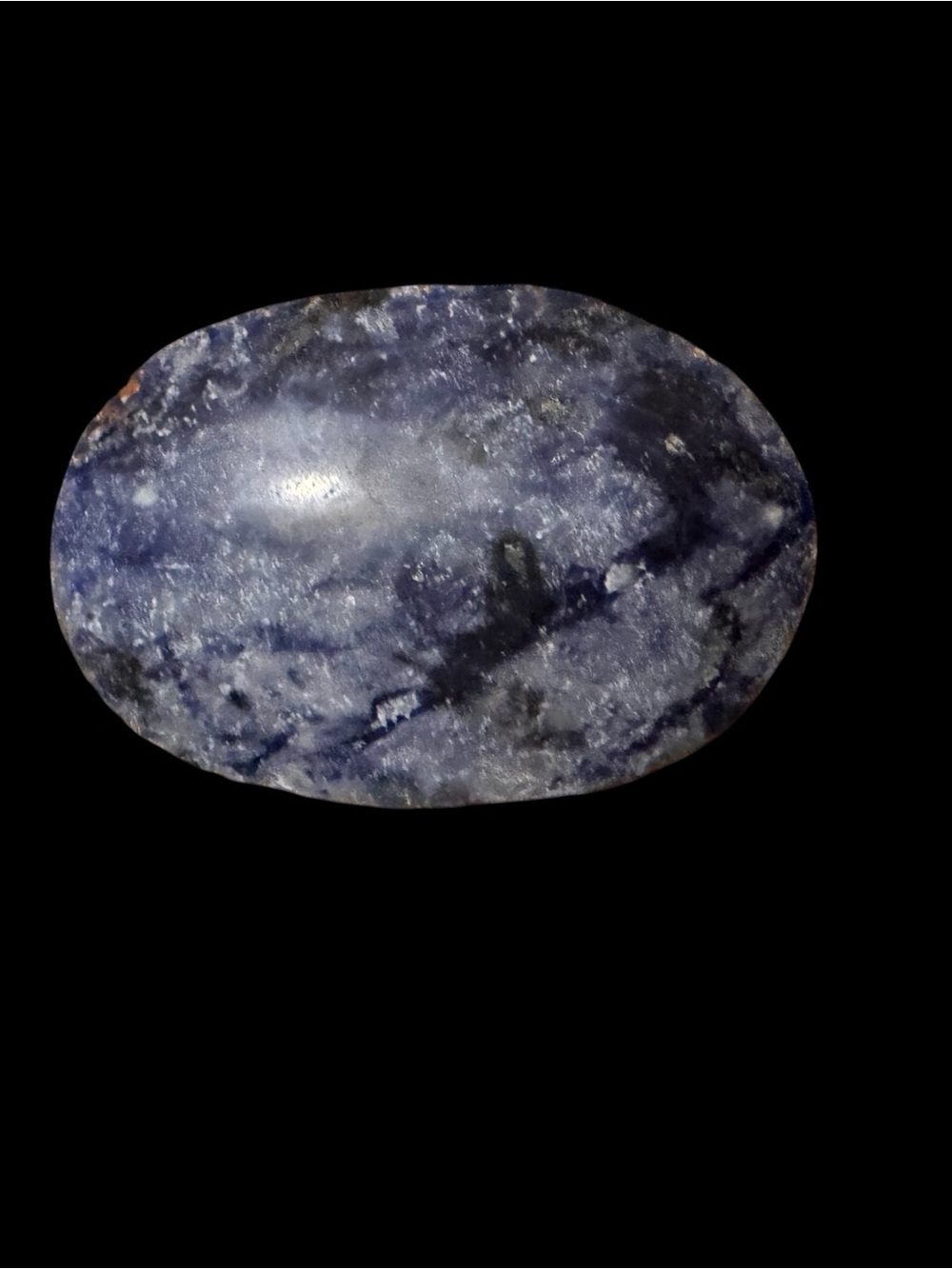 Sodalite Palm Stone – Large Polished Worry Stone | 2.5–3”